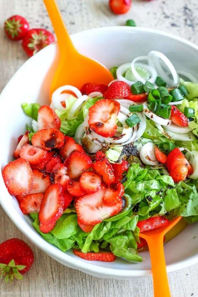 Julia, happyfoodstube.com This post features several strawberry recipes to help you utilize your fresh berries as salads, beverages, or part of the main course.