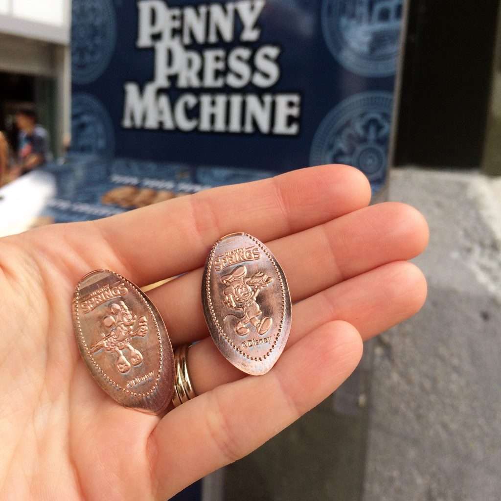 Pressed Pennies are a cheap Disney souvenir that takes up minimal luggage space.